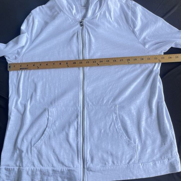 Belle by Kim Graver Hoodie Womens Extra Large XL White Full Zip Lightweight QVC - Picture 7 of 10